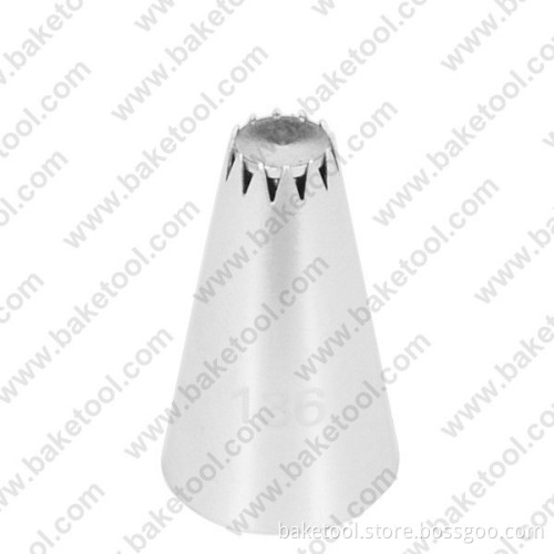Stainless steel cake decorating special nozzles #136 with core
